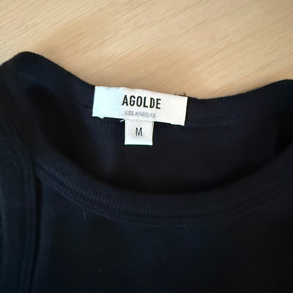 NWT Agolde Rainne Black High Neck Racerback Bodysuit - Picture 6 of 6